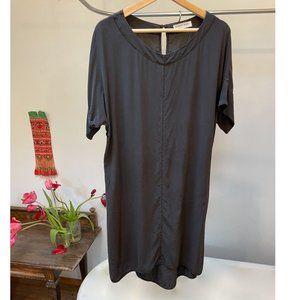 Everlane Silk Short Sleeve Dress, Black